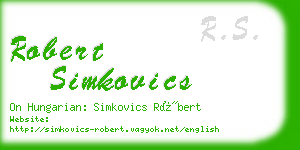 robert simkovics business card